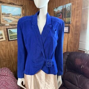 Vintage Suede Leather Blazer Jacket